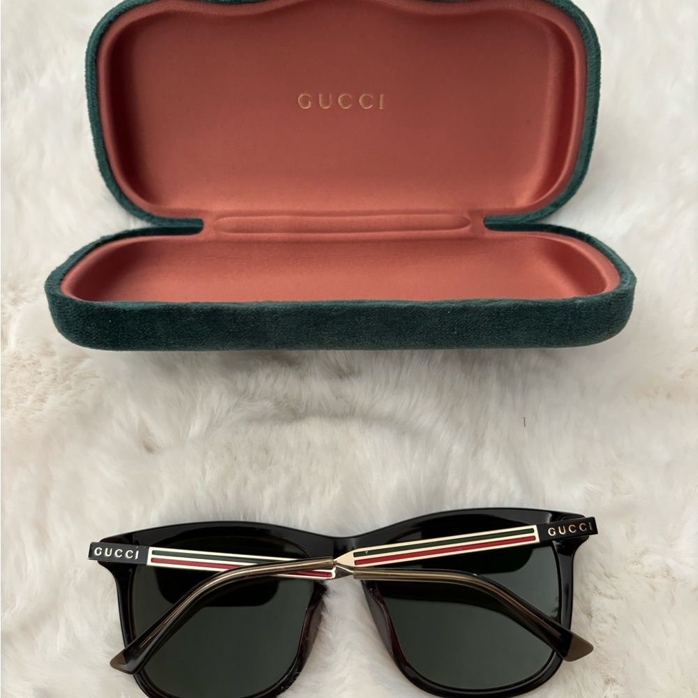 Gucci Black Sunglasses with Gold Accents